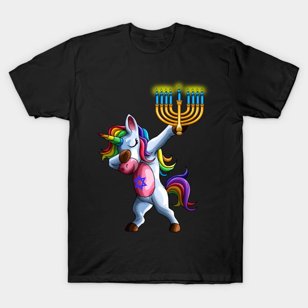 Jewnicorn Jewish Unicorn Cute Hanukkah Chanukkah Gift T-Shirt by Blink_Imprints10